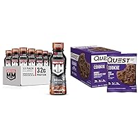Pro Advanced Nutrition Protein Shake, Knockout Chocolate, 11.16 Fl Oz, Pack of 12 & Quest Double Chocolate Chip Protein Cookie, 12 Count