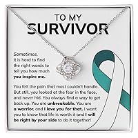 Cervical Cancer Awareness Necklace Silver Plated Love Knot Standard - You've Gone Through - Appreciation Support Chemo Patients Recovery Mom