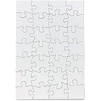 Hygloss Puzzles DIY Party Invite - Blank Puzzle for Decorating - Art Activity - Use as Party Favors - White, Sturdy – 5.5 x 8 Inches, 28 Pieces - Comes with Envelopes - 8 Qty