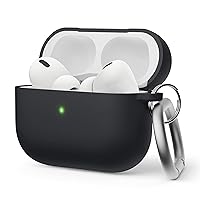 elago Liquid Hybrid Case Compatible with AirPods Pro 2nd Generation Case Cover - Compatible with AirPods Pro 2 Case, Triple Layer Protection, Keychain Included, Dust Resistant, Shockproof (Black)