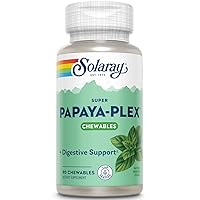 SOLARAY Super Papaya-Plex, Chewable, Mint (Btl-Plastic) | 90ct