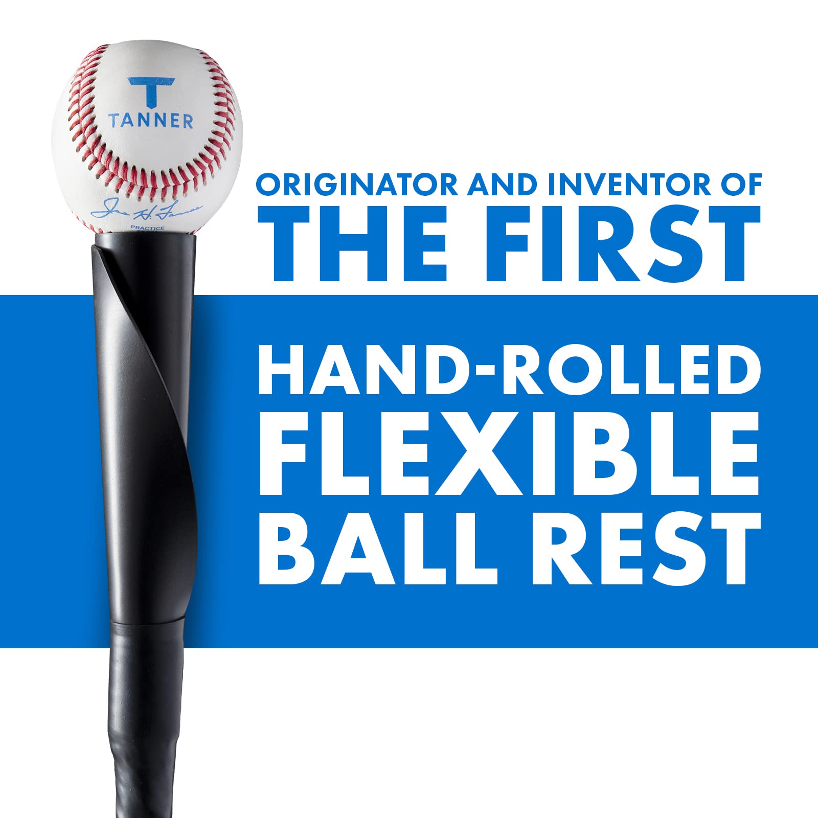 Tanner TEE The Original Premium Pro-Style Baseball/Softball Batting Tee with Tanner Original Base, Patented Hand-Rolled Flextop, Adjustable Height: 26 to 43 inches