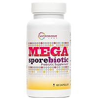 Mega-Sporebiotic Probiotic Supplements with Bacillus Coagulans & Bacillus Subtilis for Digestive Health and Immune Function, 60 Capsules（New and Old Packages are Shipped Randomly）