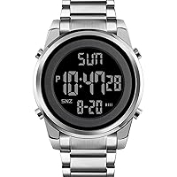 BURK 1611 Men's Digital Watch Fashion Sport Stainless Steel Waterproof Watch Fashion Luxury