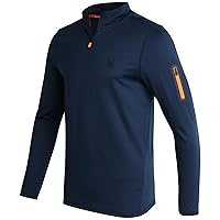 Men's Active Shirt - Quarter Zip Long Sleeve Performance Pullover - Lightweight Workout Shirt for Men (S-XL)