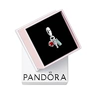 Pandora NYC Apple, Torch & Street Sign Triple Dangle Charm - Compatible Moments - Gift for Her - Sterling Silver with Murano Glass & Enamel - With Gift Box