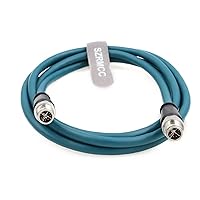 M12 X-Code 8pin Male to 8pin Male with Locking Ethernet Cable High Flexible Shielded Gigabit Waterproof Network Cable for Basler Cognex Industrial Camera (Blue,2m)