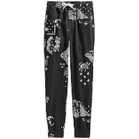 Big Kid Boys Stretch Twill Jogger Pants Black Paisley