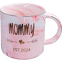 New Mom Gifts Mug - Mom To Be/First Time New Mom Gifts for Women - Mommy Est 2024 Coffee Cup -Best Birthday Mothers Day Baby Shower Christmas Gifts for Mom Mother from Daughter Sister Friends