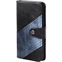 Case for iPhone 15 Pro Max/15 Pro/15 Plus/15 with Card Holder Flip Folio Phone Cover Shockproof Unique Diagonal Stitching Design Leather Wallet (15 Pro Max,Black)