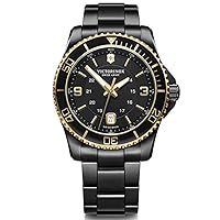 Victorinox Fieldforce Classic Chrono Watch with Black Dial and Silver Stainless Steel Bracelet