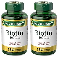 Nature's Bounty Biotin Softgels, 5000 mcg 150 ea (Pack of 2)