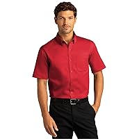 Port Authority Short Sleeve SuperPro React Twill Shirt. W809-Rich Red-Large