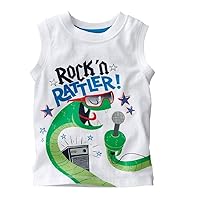 Little Boy Tank Tops Rock Rattler Cotton Sleeveless Baby Boys Tee Shirts Vest Singlet 2 3 4 5 6 T