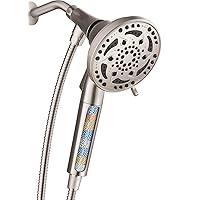 Cobbe Filtered Shower Head with handheld, High Pressure 7-mode Showerhead with Hose, Bracket, Water Softener Filters Beads for Hard Water Remove Chlorine and Harmful Substance, Brushed Nickel, U.S.