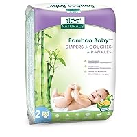 Hypoallergenic Bamboo Baby Diapers for Baby, Ultra Soft, Sensitive Skin Friendly, Biodegradable, Disposable– Size 2 (6-17 lbs/3-8 kg) | 30ct,37845