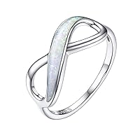Suplight 925 Sterling Silver High Polish Infinity Knot Rings, Engagement Wedding Band Cubic Zirconia Infinity Band Rings for Women Girls (with Gift Box)
