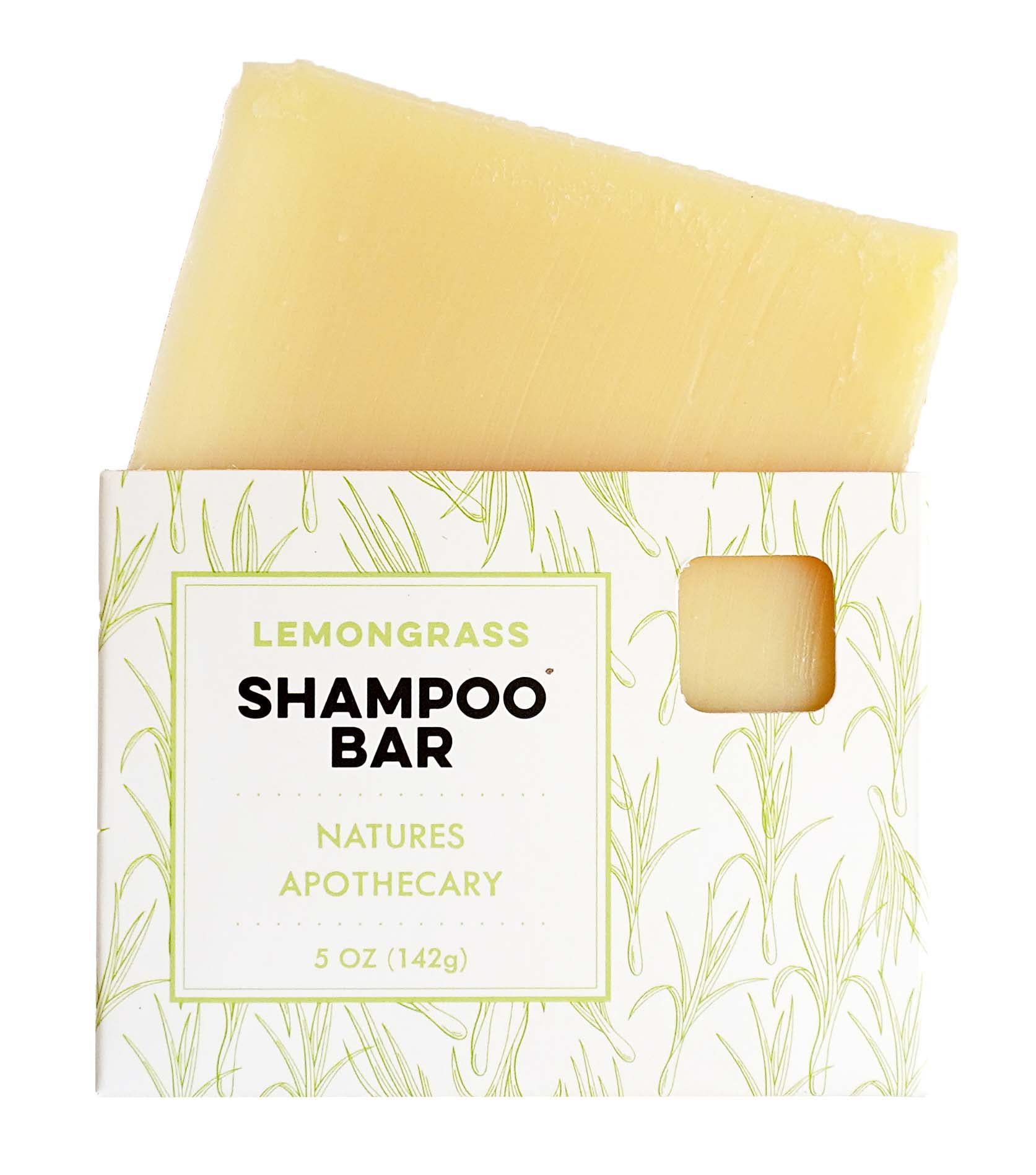 Nature's Apothecary Lemongrass Solid All-Natural Shampoo Bar, Handmade in USA with Plant Based Ingredients. Eco-Friendly, Vegan, Sulfate Free & Cruelty Free. All Hair Types, Large 5 oz. Bar.