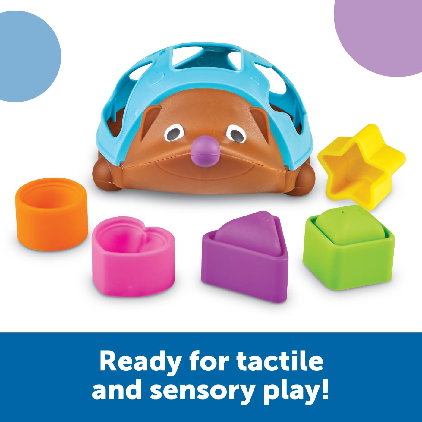 Learning Resources Spike The Fine Motor Hedgehog Poppin' Shapes Sorter, 7 Pieces, Ages 18 Months+, Learning Toys, Baby Toys, Educational Toys, Fine Motor Toys, Montessori Toys