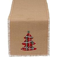 DII Holiday Collection, Jute Tabletop, Table Runner, 14x72, Christmas Tree