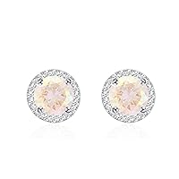 Bright 8MM,10MM Cubic Zirconia Crystal Stud Earrings Round Pierced Earrings For Women Girls