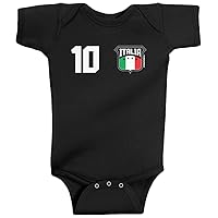 Threadrock Unisex Baby Italia Shield & Number Bodysuit