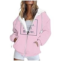 Zip Up Hoodies for Women Trendy Y2k Casual Long Sleeve Drawstring Drawstring Jacket Coat Oversized Hooded Sweatshirts