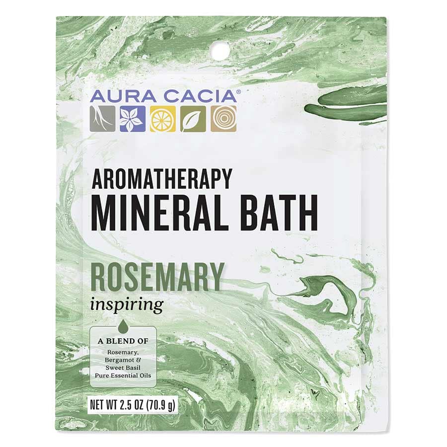 Aura Cacia Inspiring Rosemary Aromatherapy Mineral Bath | 2.5 oz. Packet