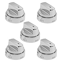 5 Pack Cooktop Knob Switch Round Metal Control Oven Knobs Easy to Use Stove Knob for Stove Oven Knob Assembly Replacement