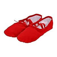 Toddler Ballet Shoes, Soft Leather Ballet Slippers, Ethnic No-Tie Ballet Shoes Dance Yoga Shoes for Big Girls