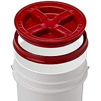 GAMMA2 Gamma Seal Lid - Pet Food Storage Container Lids - Fits 3.5, 5, 6, & 7 Gallon Buckets, Red, Made in USA
