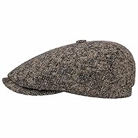Stetson Brooklin Donegal Flat Cap Men's – Peaked Cap Made of Virgin Wool – Flat Cap with Cotton Lining – Six Piece Men's Cap – Autumn/Winter