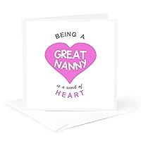 Being a Great Nanny is a work of Heart pink aupair quote- Greeting Card, 6 x 6 inches, single (gc_183877_5)