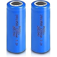 Ni-Mh Pre-Charged Rechargeable Batteriesicr 18500 1200Mah 3.2 V Lifepo4 Lithium Phosphate Rechargeable Batteries Top(2Pc)