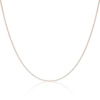 jewellerybox 9ct Rose Gold Diamond Cut Curb Chain 16