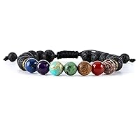 Chakra Bead Bracelets for Women - 8mm 7 Chakra Healing Bracelet with Real Stones Anxiety Meditation Yoga Gemstone Jewelry