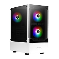 Gamdias TALOS E3 White Mid Tower Gaming case with 3 Built-in 120mm ARGB Fans, Tempered Glass Panel, Sync with 5V ARGB Motherboard