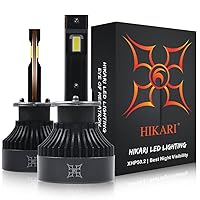 Hikari VisionPlus H1 LED Fog Light Bulbs,15000LM,30W XHP50.2 LED,6000K Cool White, Equivalent to 100W Ordinary LED,High Lumens LED, IP68 Waterproof,Halogen Upgrade Replacement