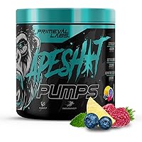 Primeval Labs Ape Pumps Natural Pre Workout Powder | Caffeine Free Preworkout for Endurance, Muscle Growth, Strength & Hydration Beta Alanine, L Citrulline, Agmatine | Smashberry 40 Servings