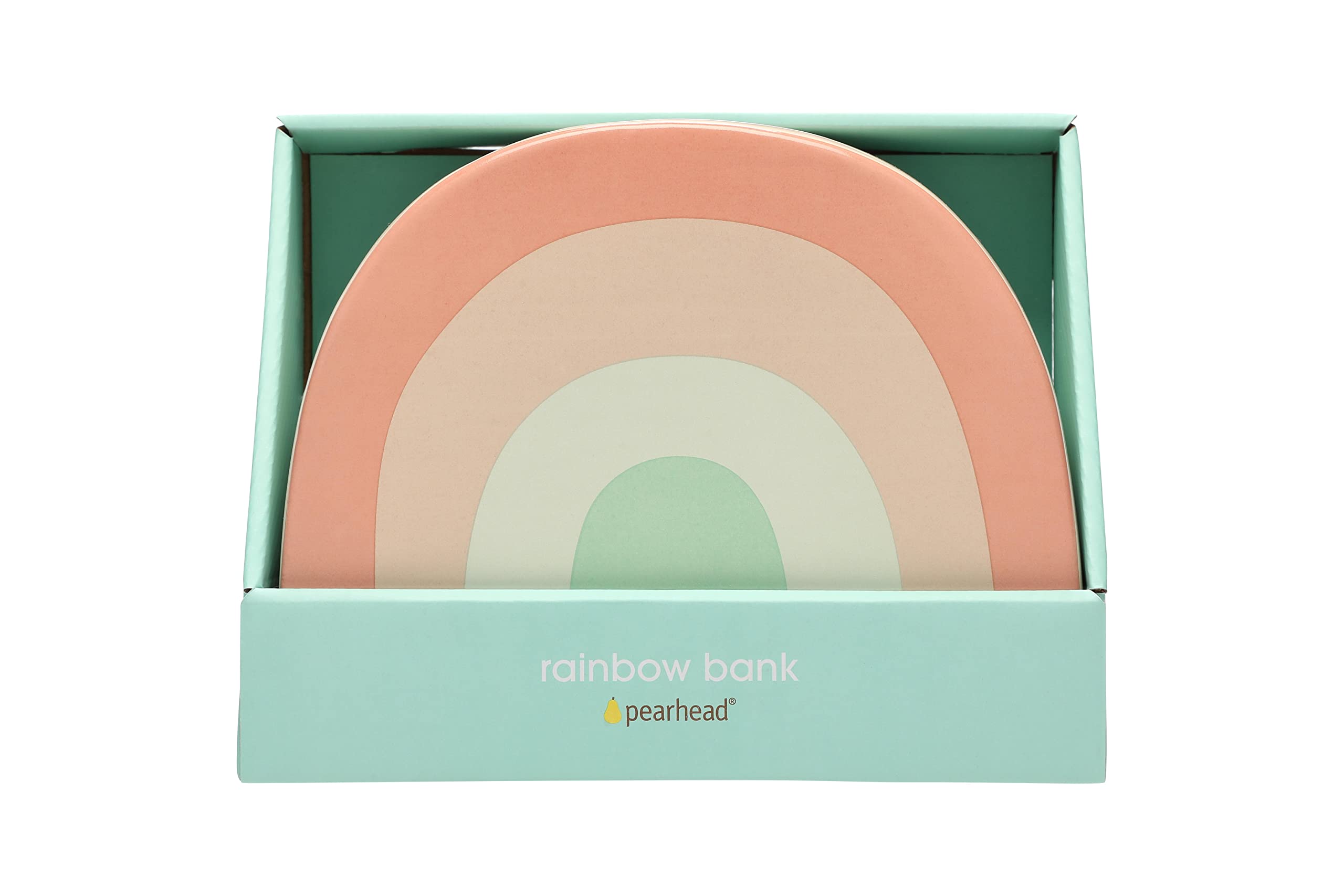 Pearhead Ceramic Rainbow Bank, Gender-Neutral Nursery Décor Money Bank, Alternative Piggy Bank, Modern Baby Decor Accessory