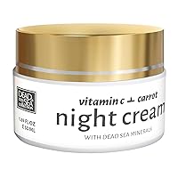Dead Sea Collection Anti-Wrinkle Night Cream for Face with Vitamin C & Carrot and Sea Minerals - Nourishing and Moisturizer Face Cream (1.69 fl.oz)