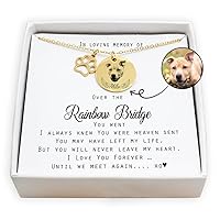 Custom Engraved Dog Memorial Necklace For Women, Personalized Pet Memorial Necklace, Rainbow Bridge Pet Memorial Necklace