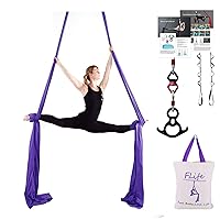 11 Yards Aerial Silks Equipment-Low to Medium Stretch Aerial Silk hardware kit For Acrobatic Dance,Air yoga, Aerial Yoga Hammock 10 meters Long