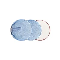 JUNO & Co. Reusable Makeup Remover Pad, Washable Face Cleansing Pad 2pcs Blue and 1pcs Red