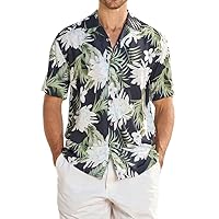Damipow Mens Unique Pattern Hawaiian Shirt Beach Tropical Button Up Shirts Vacation Cruise Hawaii Summer Clothes