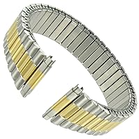 Milano 17-21mm Kreisler Dura Flex Two Tone Stainless Steel Expansion Watch Band Long