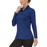 Boladeci Women's Long Sleeve Shirts Quarter Zip Pullover UPF 50+ Sun Protection Golf Shirts Rash Guard UV SPF Tops