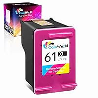 ColoWorld Remanufactured Ink Cartridges Replacement for HP 61XL 61 XL for Envy 4500 4502 5534 5535 DeskJet 2512 3510 2542 2540 2544 3000 3050a 3052a 1055 2548 OfficeJet 4630 4632 Printer (1 Color)