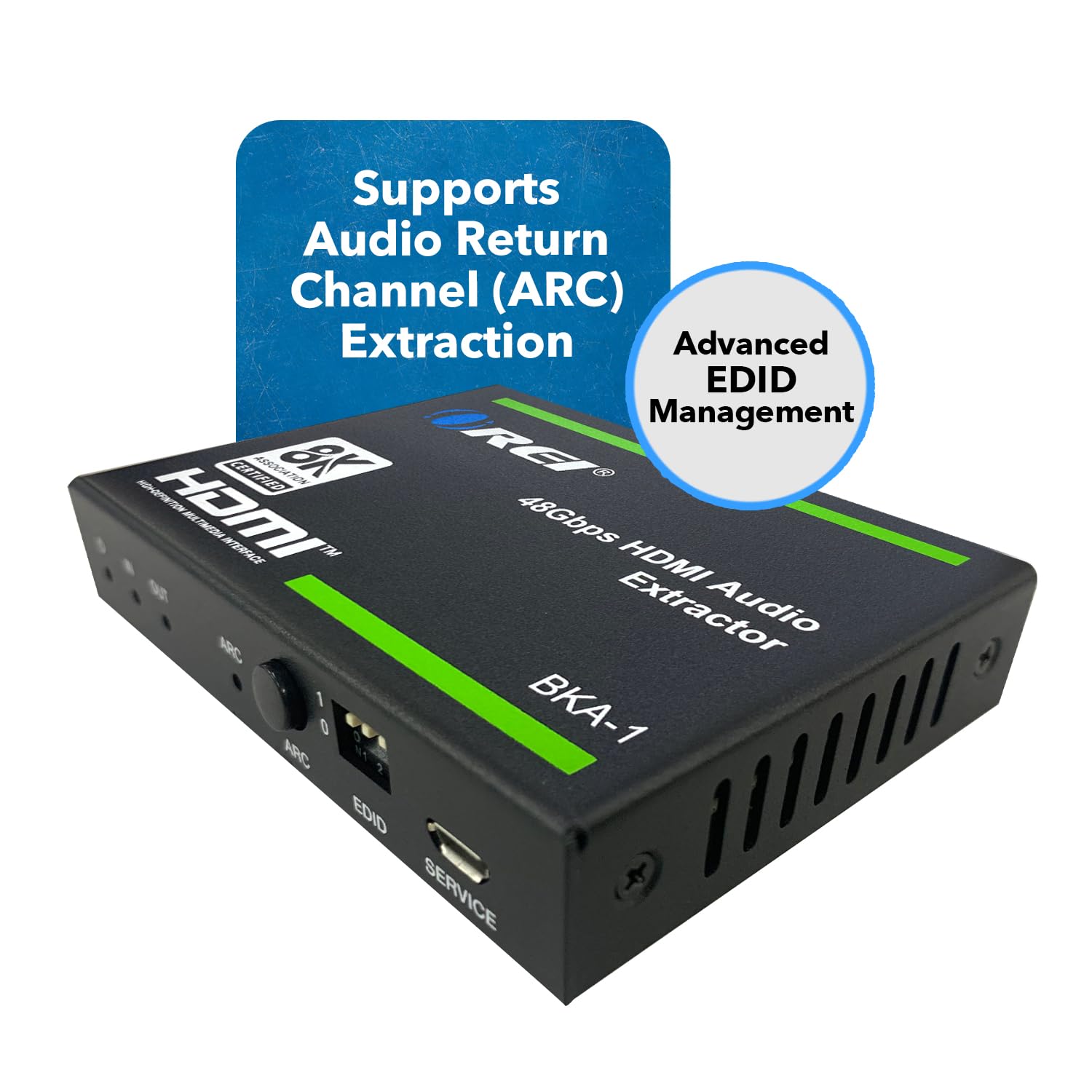OREI 8K Audio Extractor HDMI UltraHD 4K @ 120Hz 48G HDMI 2.1 Audio Converter for PS5 SPDIF + 3.5mm Output HDCP 2.3 - Dolby Digital/DTS Passthrough CEC, HDR, Dolby Vision, ARC, HDR10+ (BKA-1)