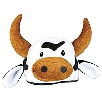 Beistle NoveltBeistle Unisex Plush Cow Head Hat – Western Themed Novelty Cap, Farm Animal Party Supplies, Halloween Costume Headwear, Photo Booth Prop, Dress Up Accessory